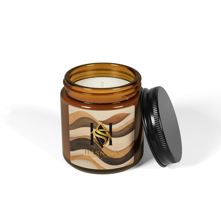 Amber Jar Soy Candle – Earthy Wave | Hand-Poured, Luxe Scents, 2 Sizes