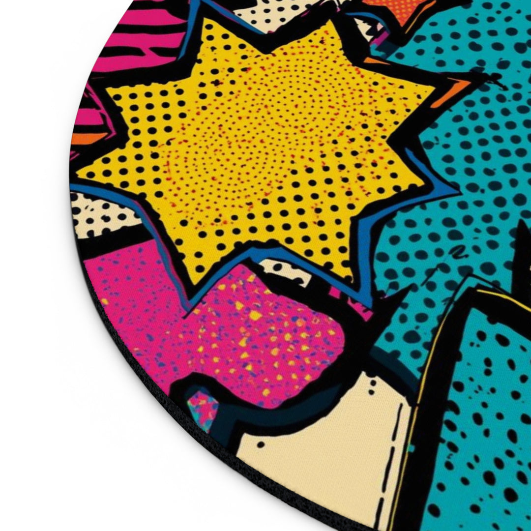 Pop Art Comic Burst Personalized Mouse Pad – Vibrant, Stylish & Durable