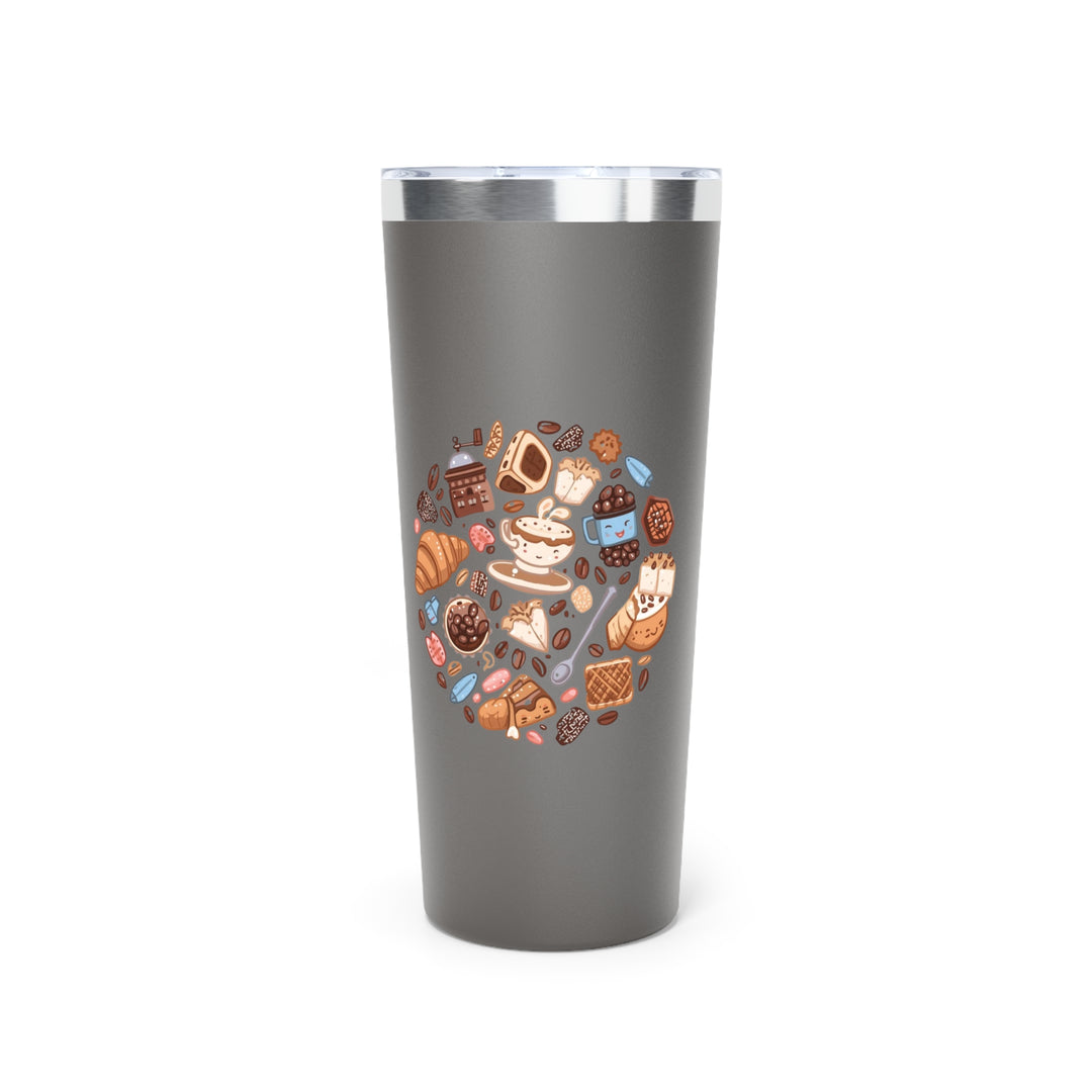 Café Whimsy 22oz Copper Vacuum Insulated Tumbler – Cute Coffee Cartoon Cup
