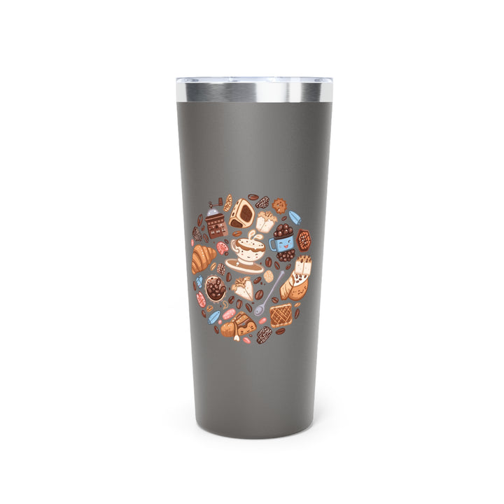 Café Whimsy 22oz Copper Vacuum Insulated Tumbler – Cute Coffee Cartoon Cup