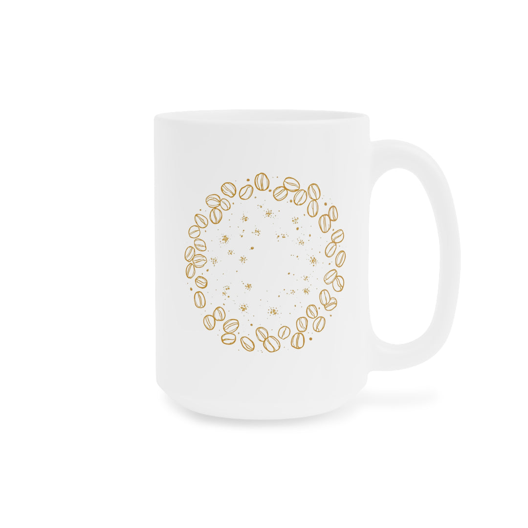 Personalized Ceramic Mug - Hand-Drawn Coffee Beans | 11oz 15oz 20oz