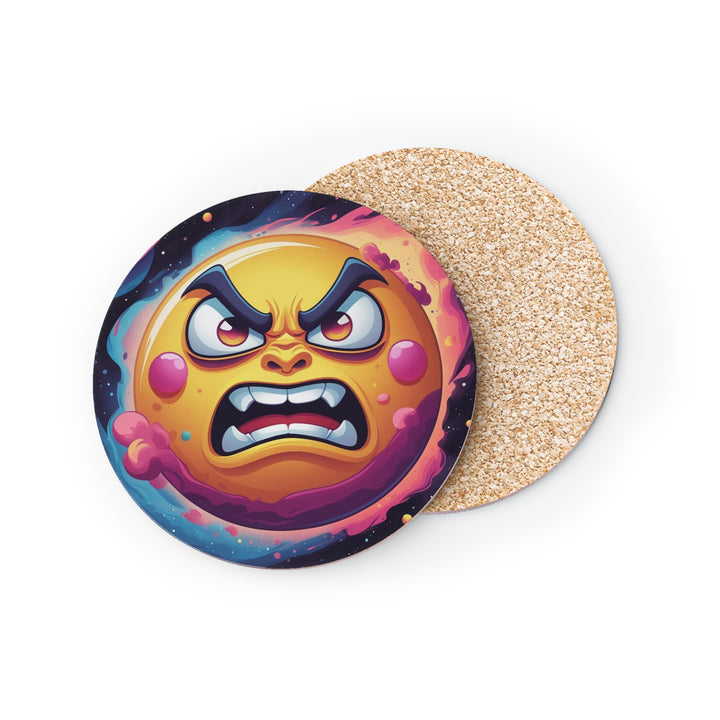 Cosmic Fun Angry Sun Coasters – Bold Space Cartoon, Stylish Table Protection