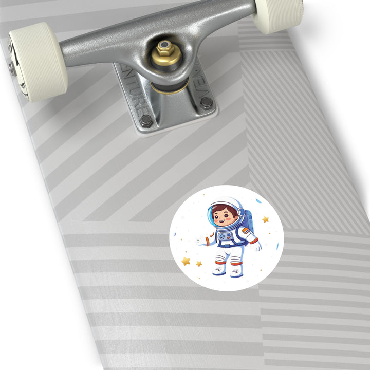 Space Astronaut Round Sticker – Durable, Custom Vinyl for Kids & Decor