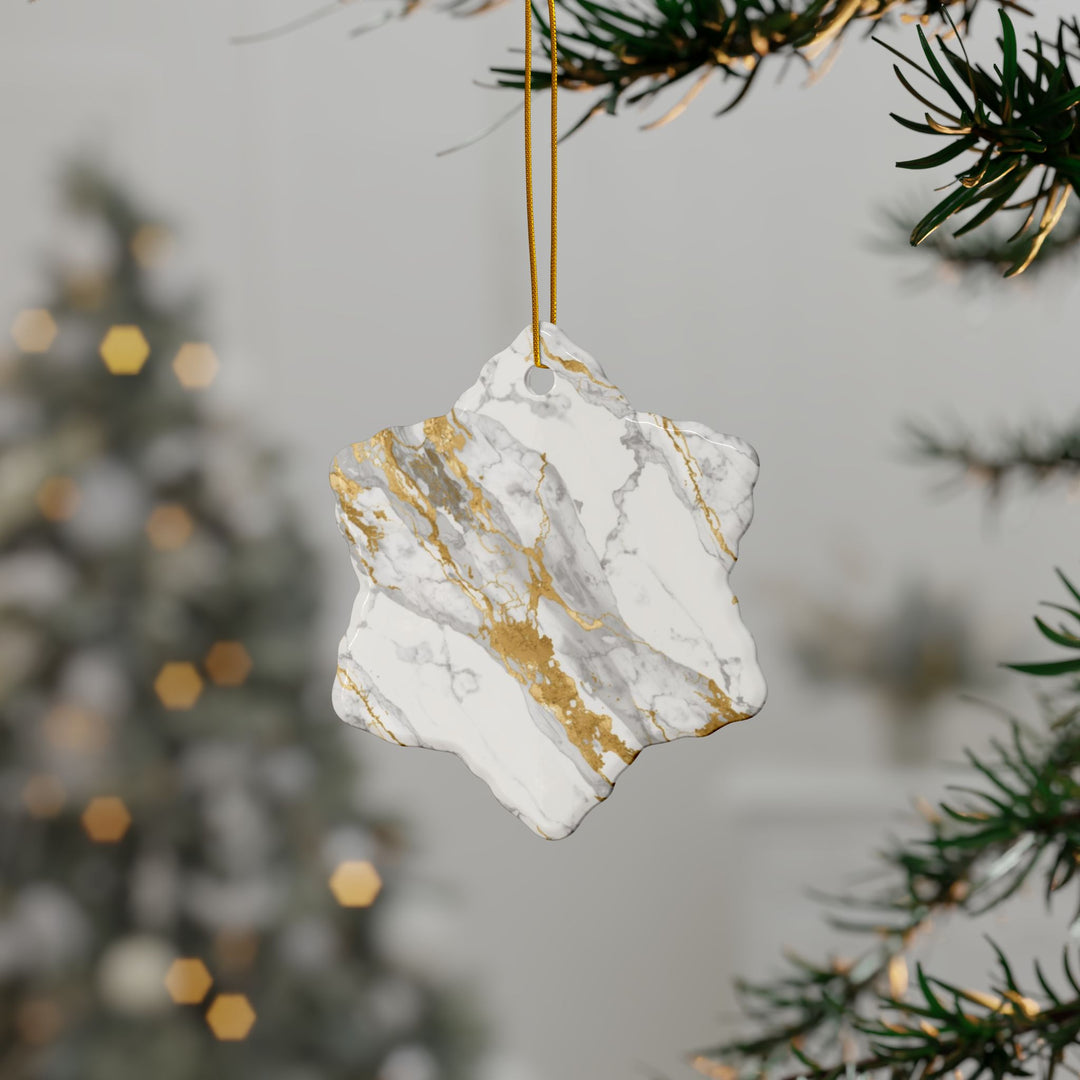 Custom Marble Gold Double-Sided Ceramic Ornaments – Luxe, Modern Decor