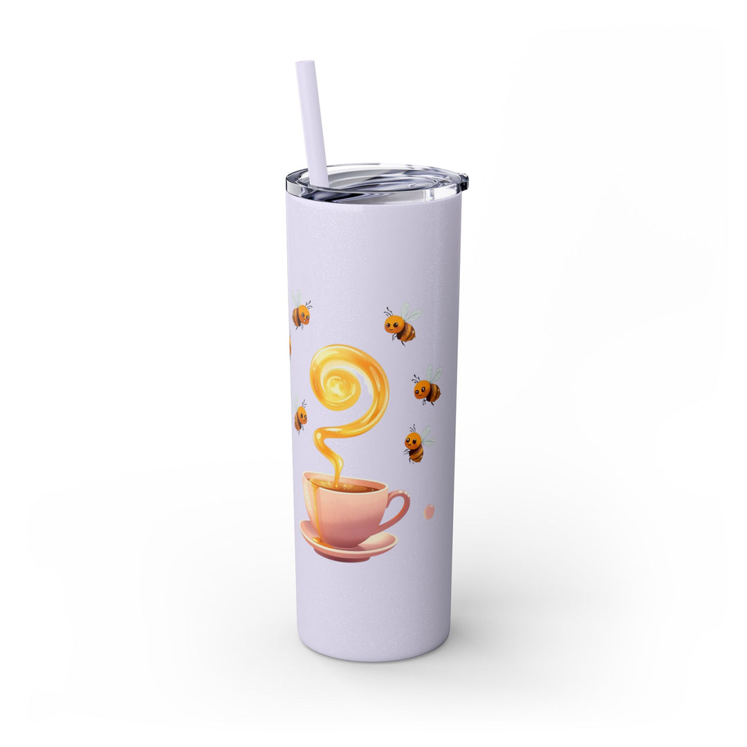 Pink Honeybee 20oz Skinny Tumbler with Straw – Cute Tea Cup Design