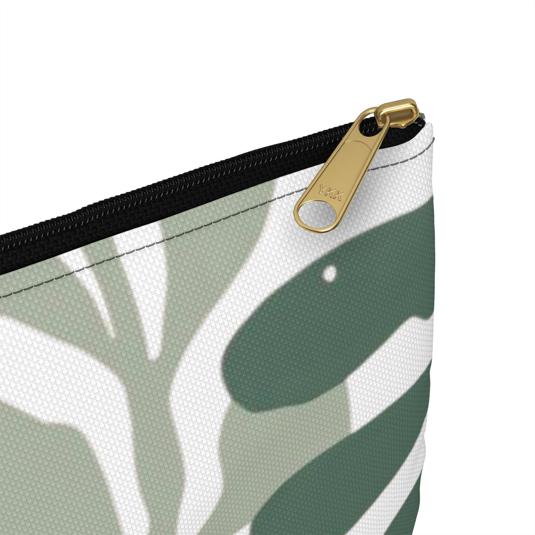 Chic Green Botanical Accessory Pouch – Stylish, Versatile Organizer Bag