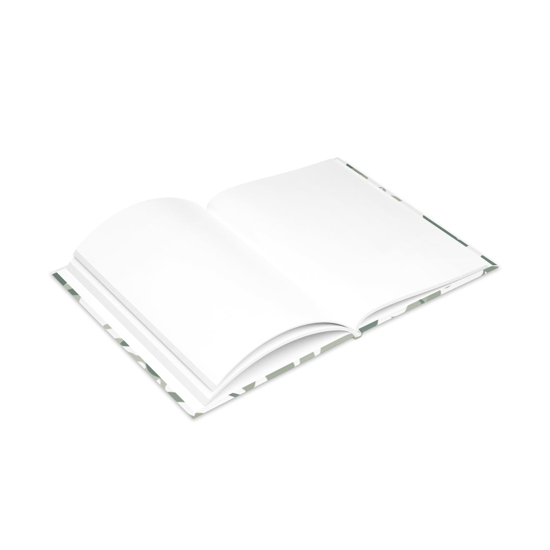 Modern Puffy Hardcover Notebook – Botanical Leaf Sketch, Customizable, A5/A4/B5