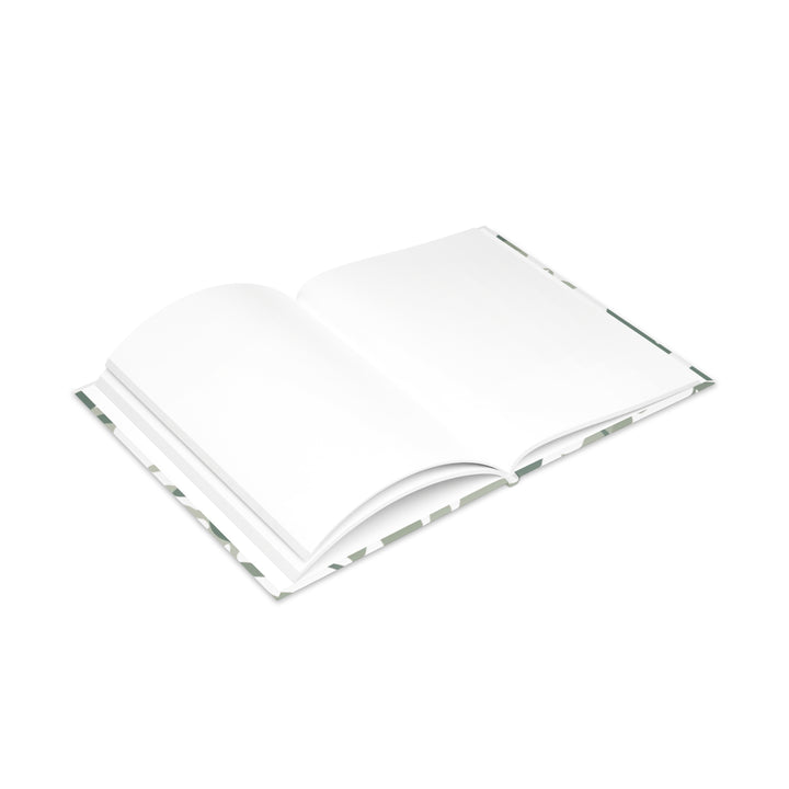 Modern Puffy Hardcover Notebook – Botanical Leaf Sketch, Customizable, A5/A4/B5
