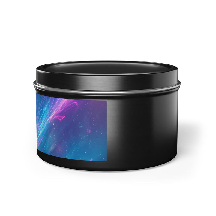 Cosmic Neon Hand-Poured Tin Candle – Custom Scents, Artisan & Travel-Friendly