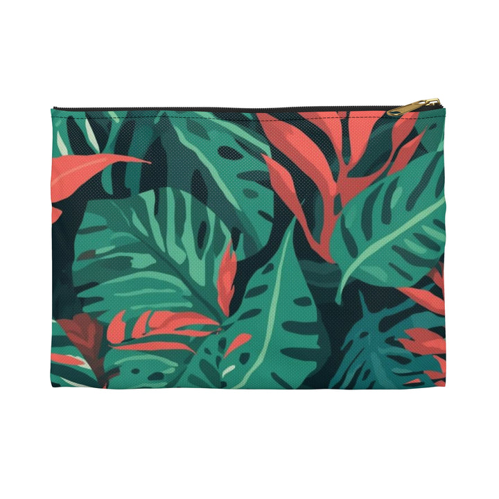Chic Tropical Leaf Accessory Pouch – Trendy Jungle Print Organizer Bag
