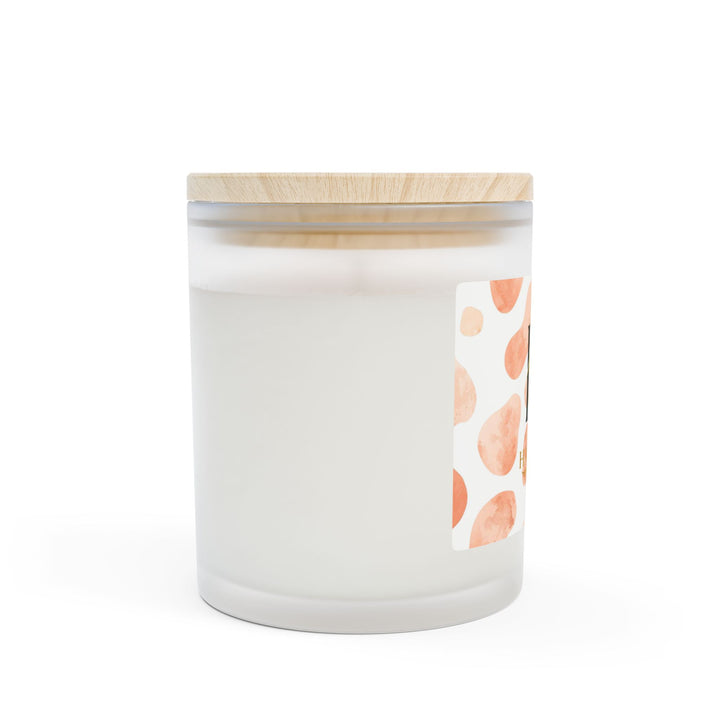 Modern Blush Frosted Glass Candle (11oz) – Chic Crackling Wood Wick