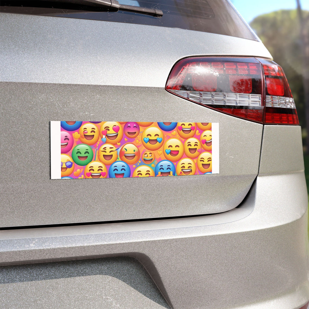 Custom Car Magnet – Vibrant Emoji Pattern, Trendy, Weatherproof, Removable