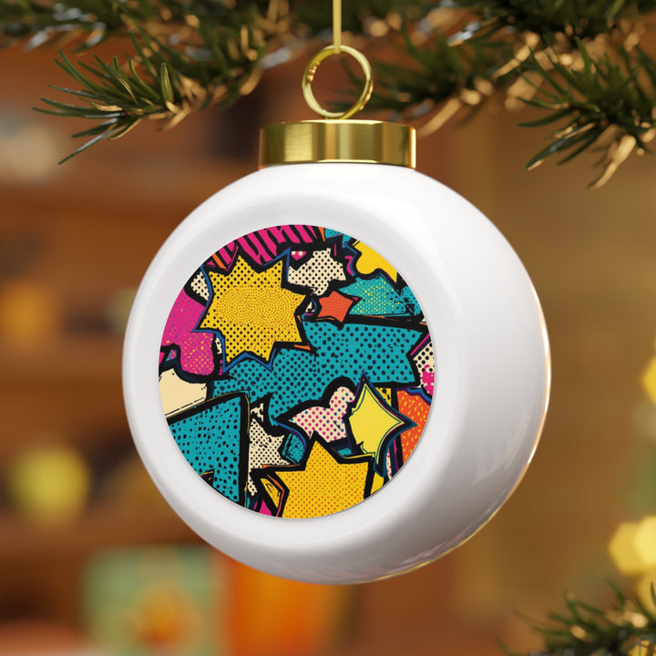 Personalized Pop Art Holiday Ornament – Vibrant Retro Comic Christmas Decor