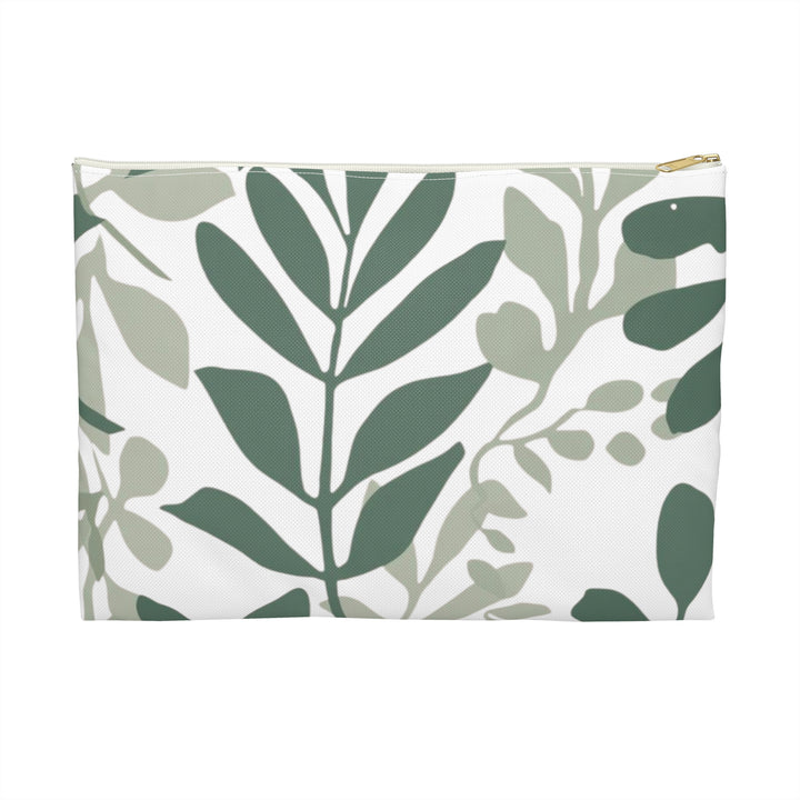 Chic Green Botanical Accessory Pouch – Stylish, Versatile Organizer Bag