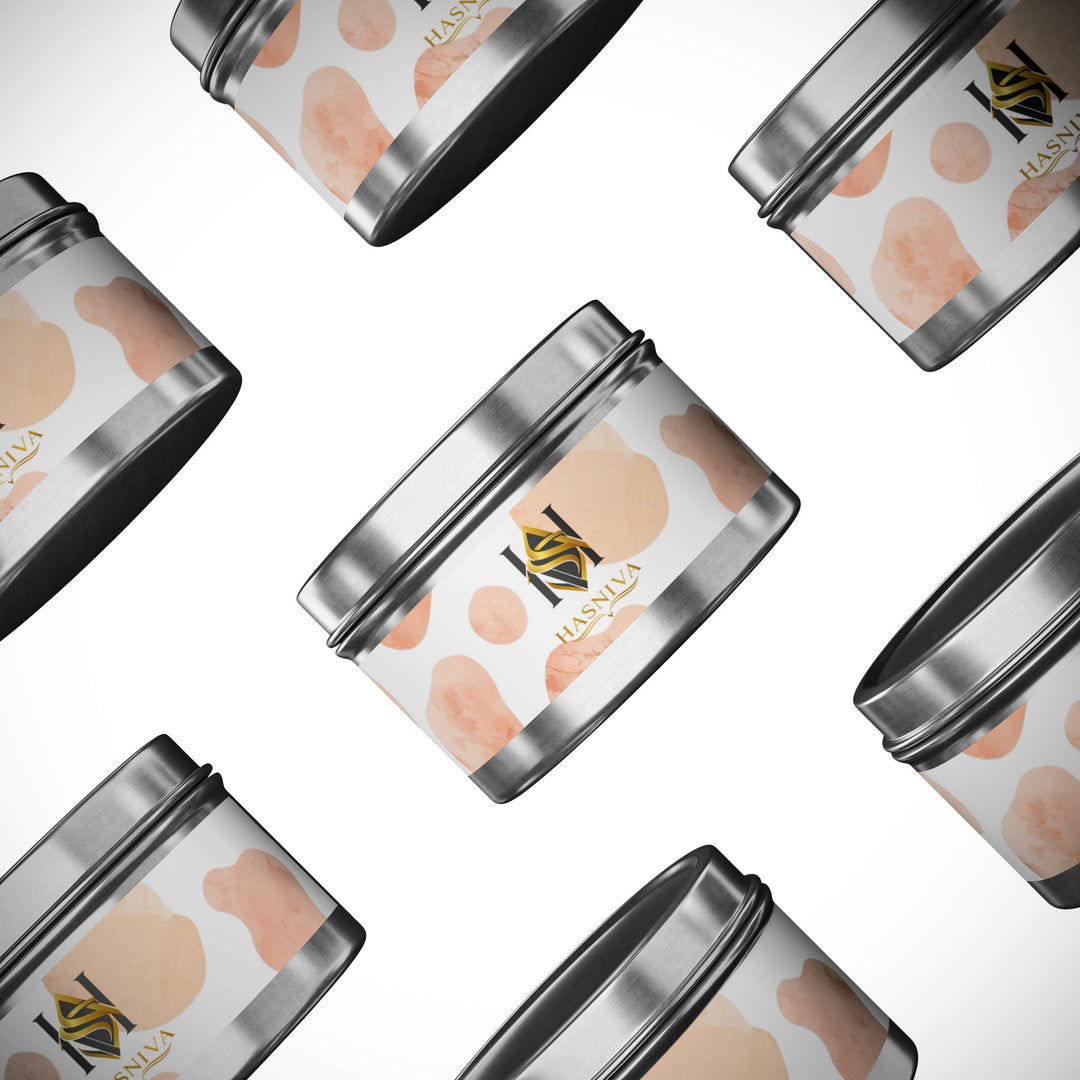 Handcrafted Tin Candle – Blush Peach Watercolor, Chic & Eco-Friendly Gift
