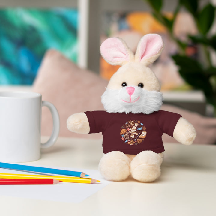 Custom Stuffed Animal w/ Coffee & Dessert Tee – Cute Plush Gift 8”