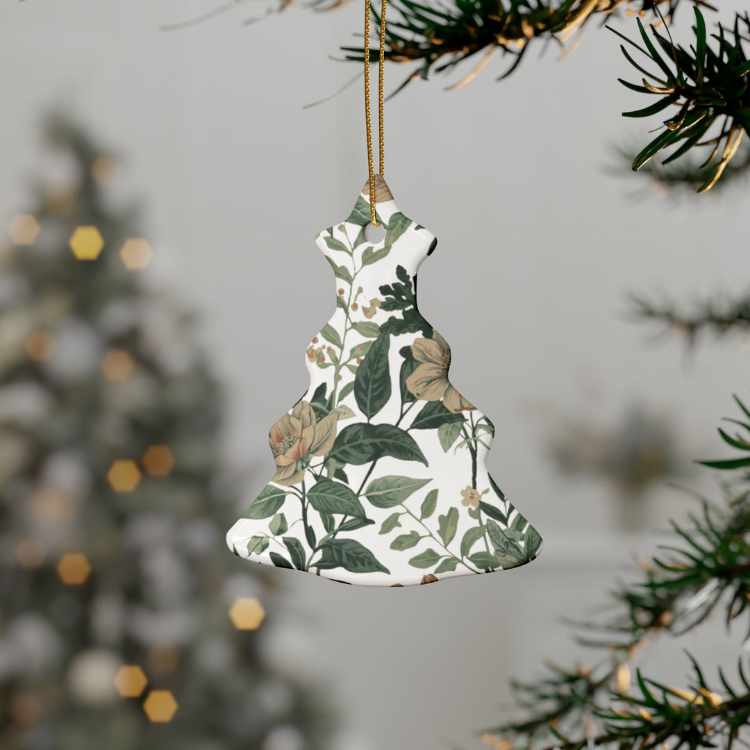 Personalized Ceramic Ornaments – Vintage Floral, Custom Shapes, Gift Sets