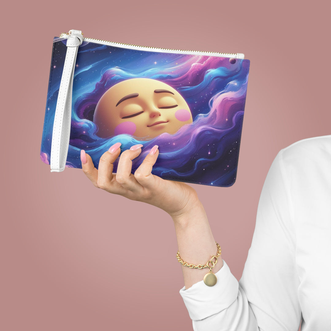 Celestial Galaxy Moon Clutch Bag – Vegan Leather, Space Fantasy Purse