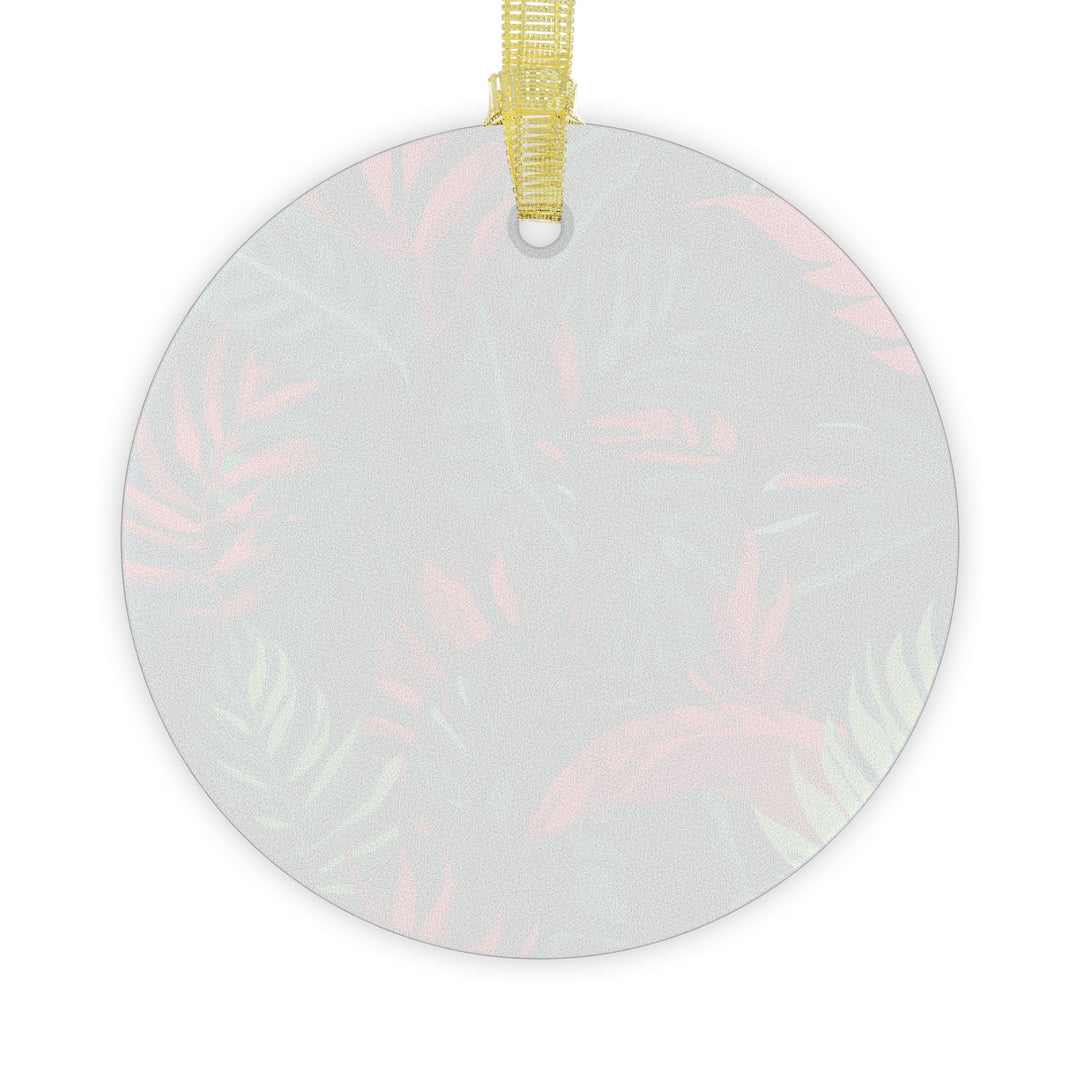 Handcrafted Glass Ornament – Custom Tropical Leaf Art, Personalized Decor