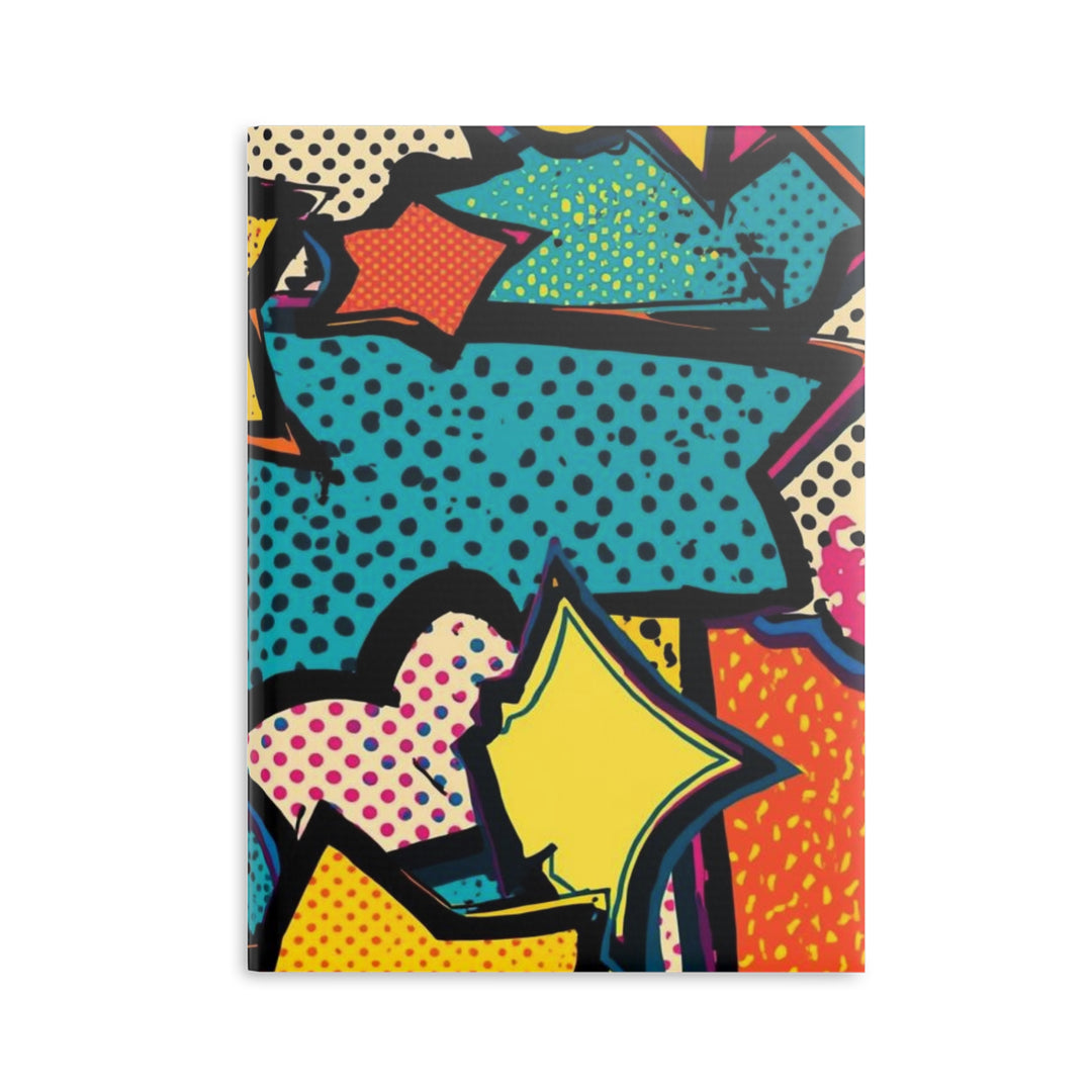 Hardcover Puffy Notebook – Retro Pop Art Comic Design, Customizable, 3 Sizes