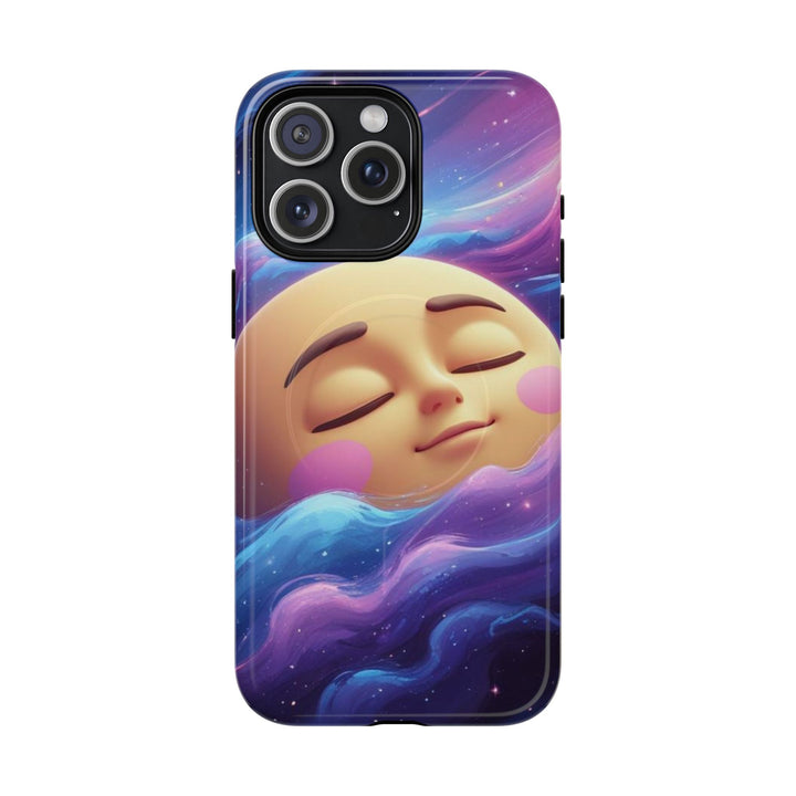 Tough Magnetic Galaxy Case – MagSafe Dual Layer, Cute Moon & Cosmic Vibes