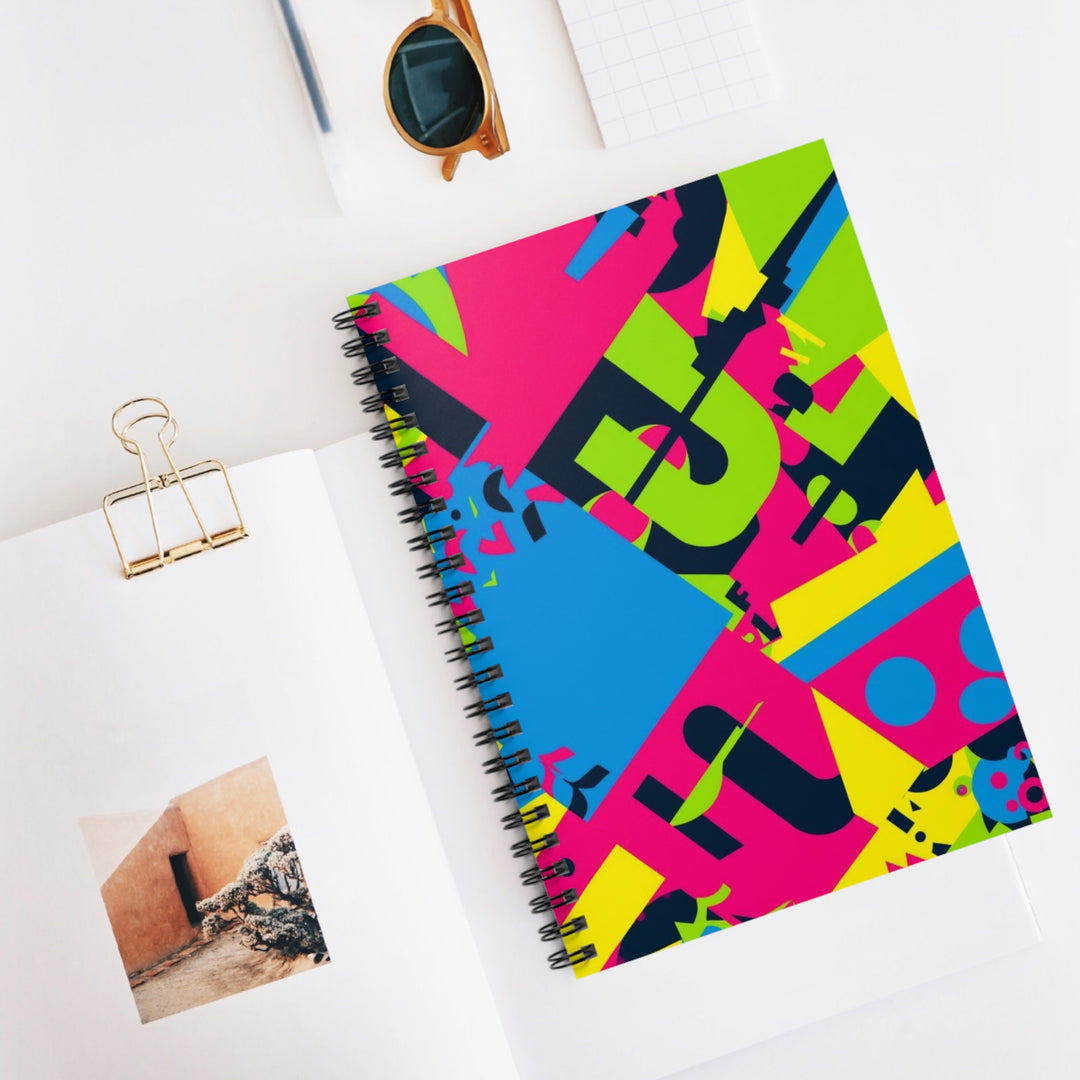 Vibrant Geometric Spiral Notebook – Ruled, Trendy Abstract Design, 6x8
