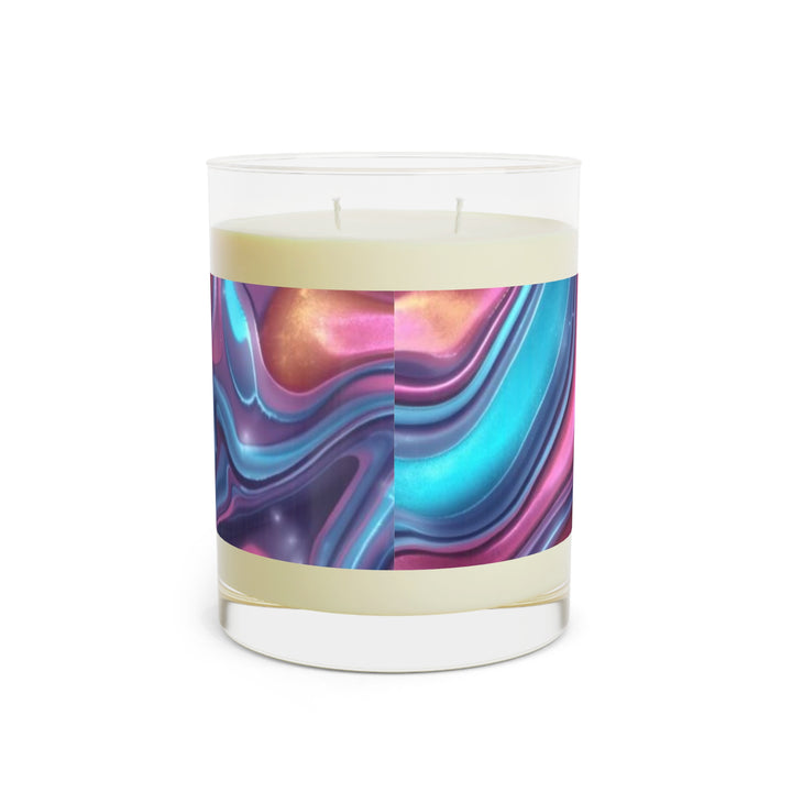 11oz Luxe Scented Candle – Iridescent Swirl Glass, Long Burn, Modern Decor