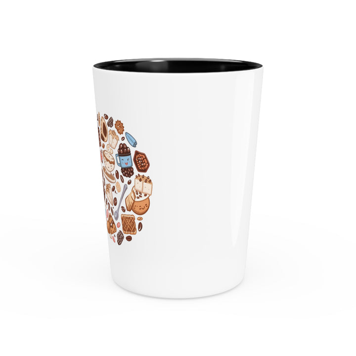 Personalized Cute Café Cartoon Shot Glass – Custom Coffee & Dessert Art