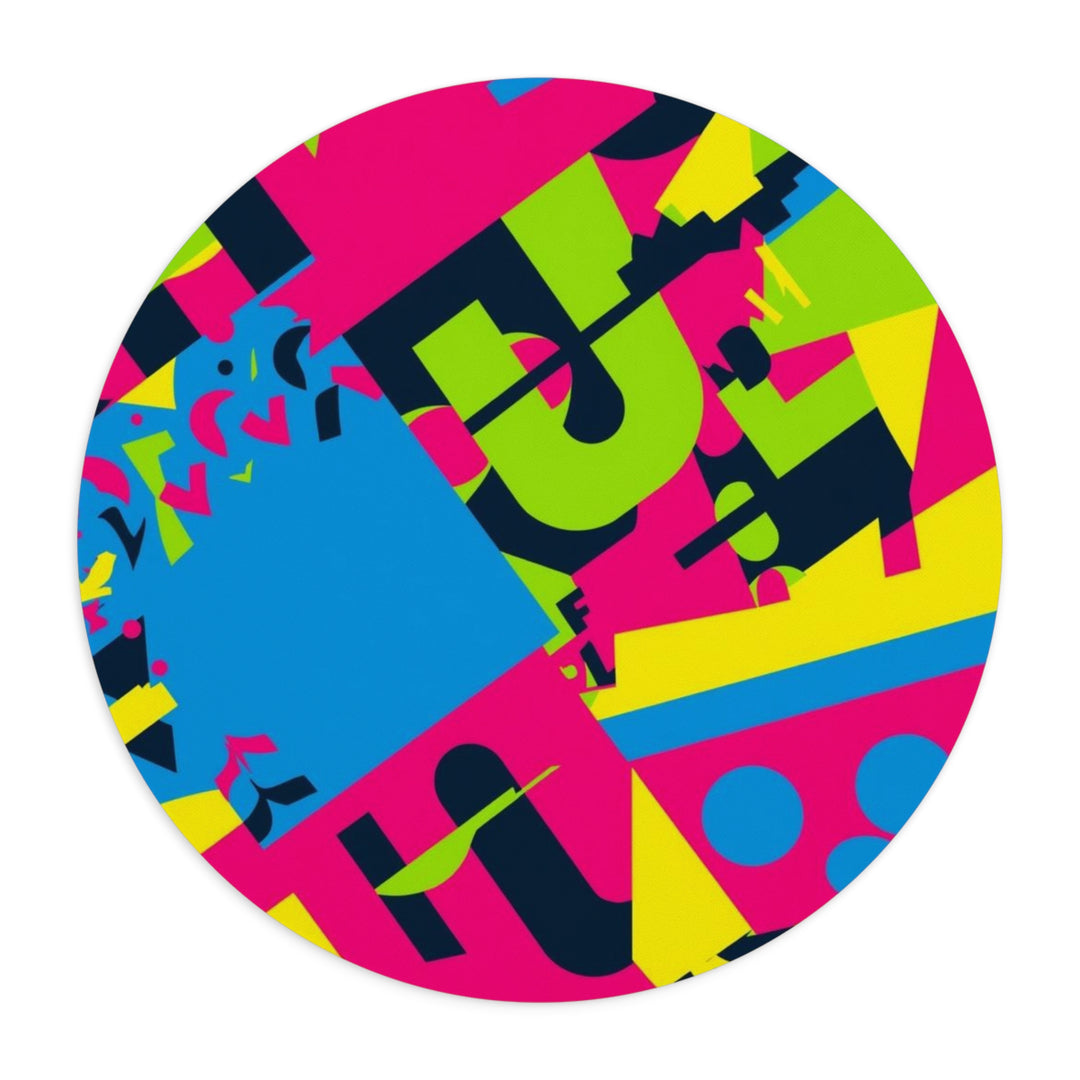 Personalized Neon Geometric Mouse Pad – Modern, Trendy & Vibrant Desk Mat
