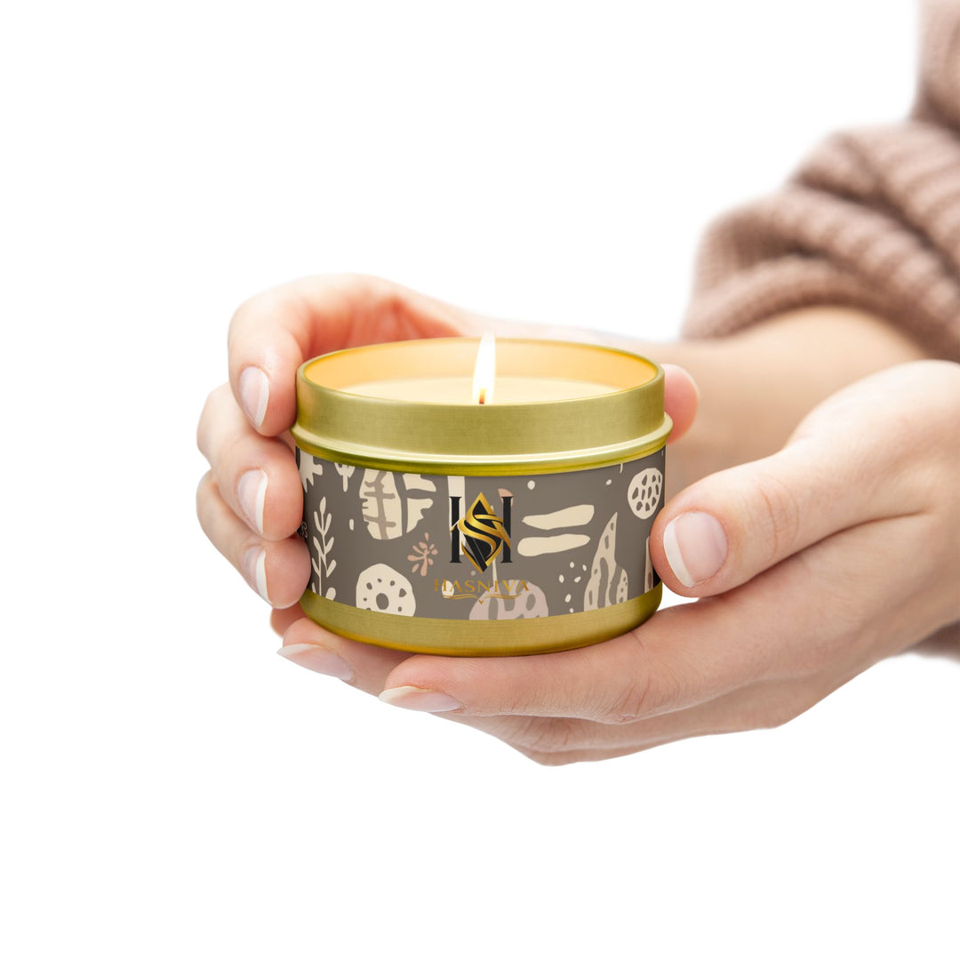 Handcrafted Boho Tin Candles – Custom Fragrance, Botanical Pattern, Gift-Ready