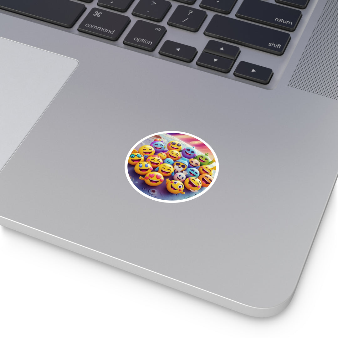 Cosmic Emoji Round Sticker – Durable, Fun, Weatherproof, Custom Design