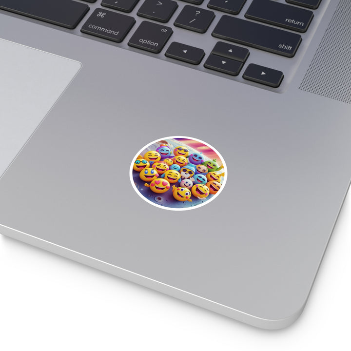 Cosmic Emoji Round Sticker – Waterproof, Durable & Fun for Any Surface!