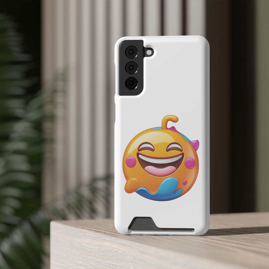 Emoji Smiley Card Holder Phone Case – Fun, Slim & MagSafe Compatible