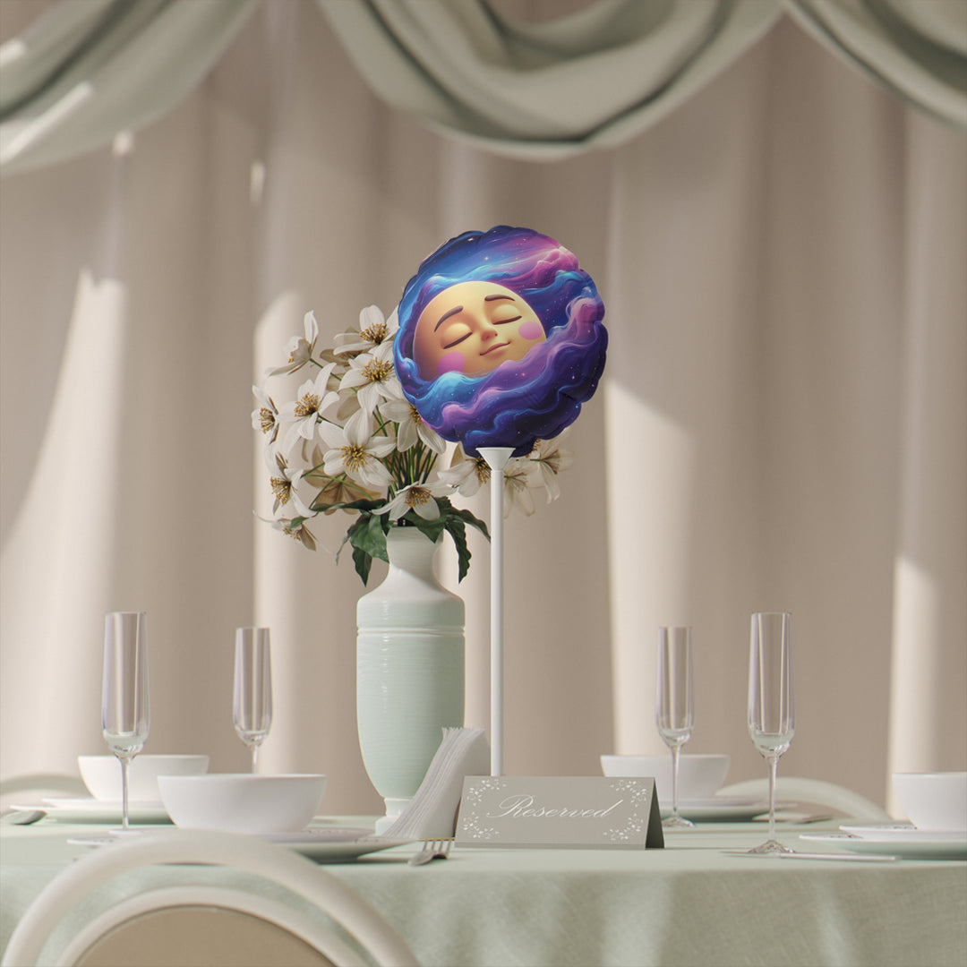 Personalized 6” Heart & Round Balloons – Cute Galaxy Moon Party Decor