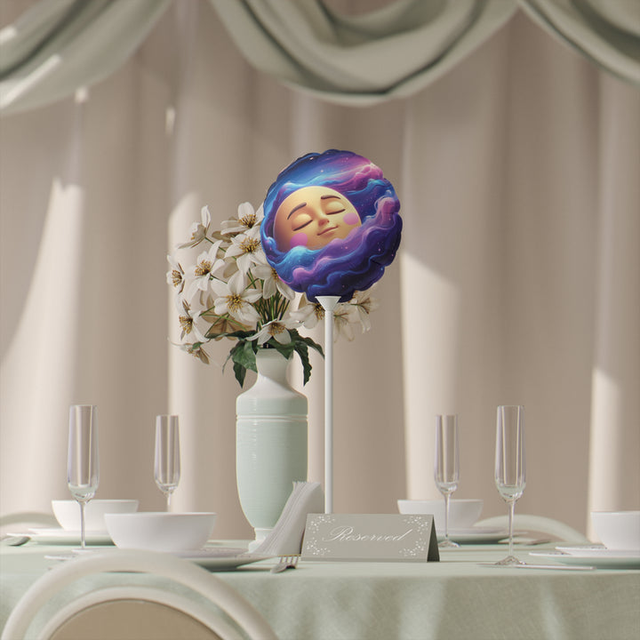 Personalized 6” Heart & Round Balloons – Cute Galaxy Moon Party Decor