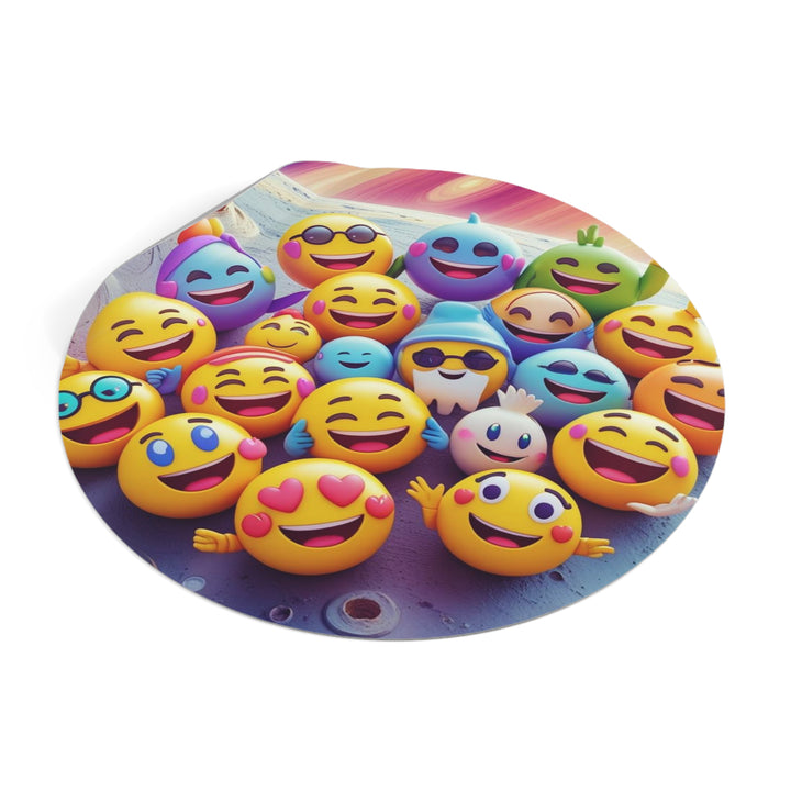 Custom Round Vinyl Sticker – Playful Space Emoji | Waterproof, Durable, Trendy