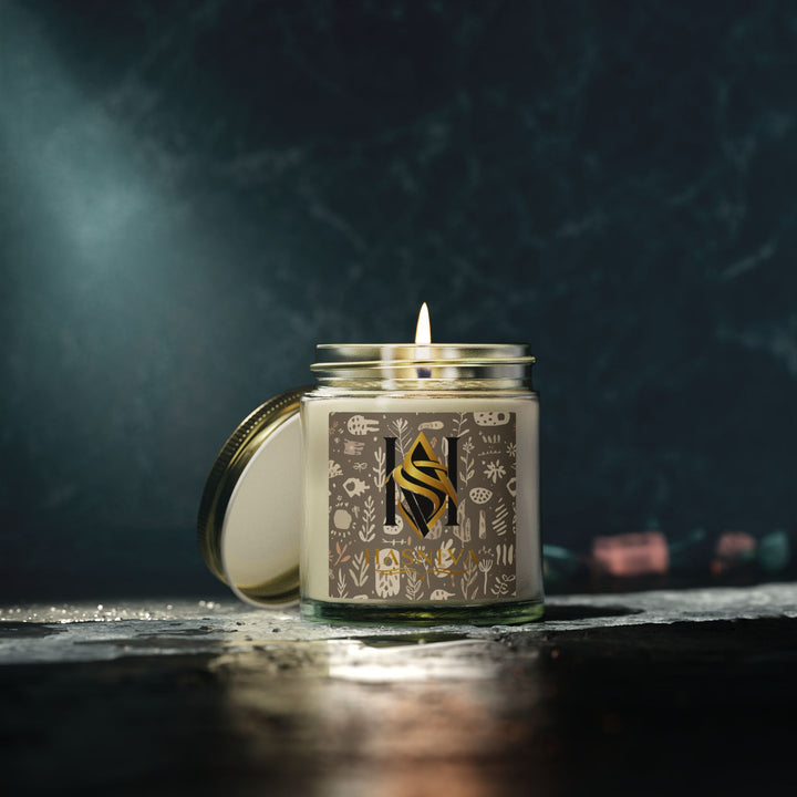 Boho Botanical Coconut Apricot Scented Candle – Hand-Poured, Luxe Decor