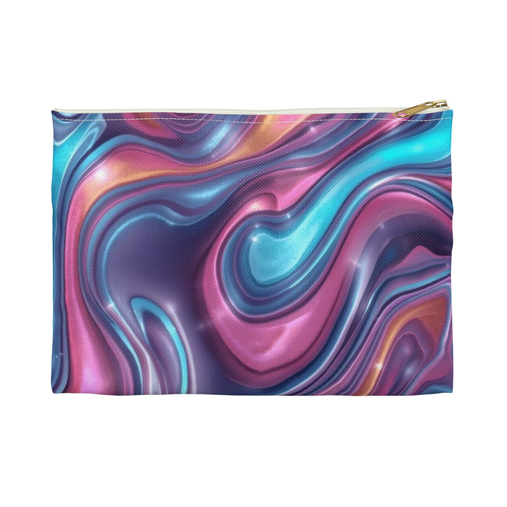 Chic Iridescent Swirl Accessory Pouch – Fashion-Forward Marble Organizer