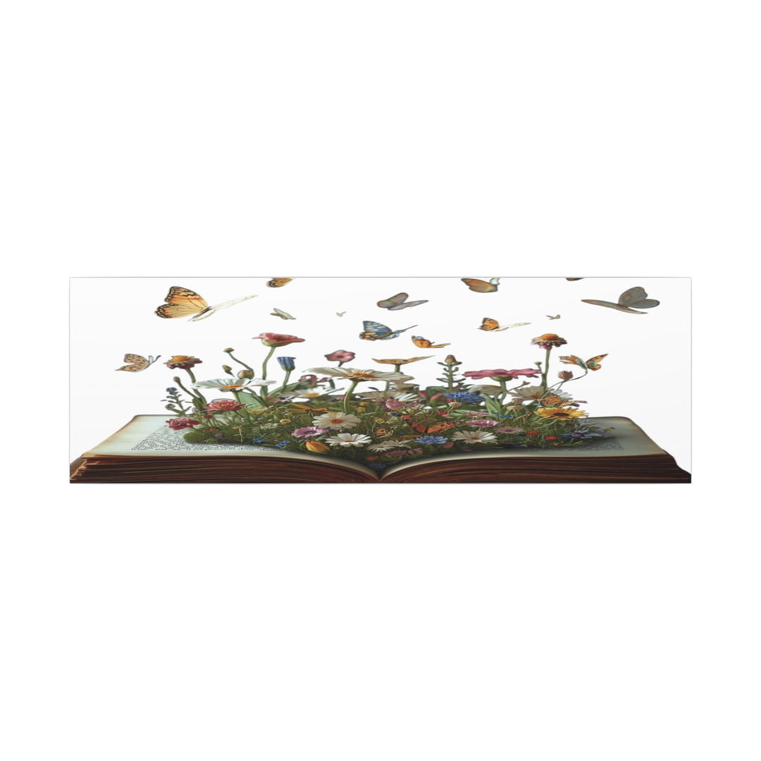 Magical Pop-Up Book Matte Canvas – Whimsical Wildflowers & Butterflies Art
