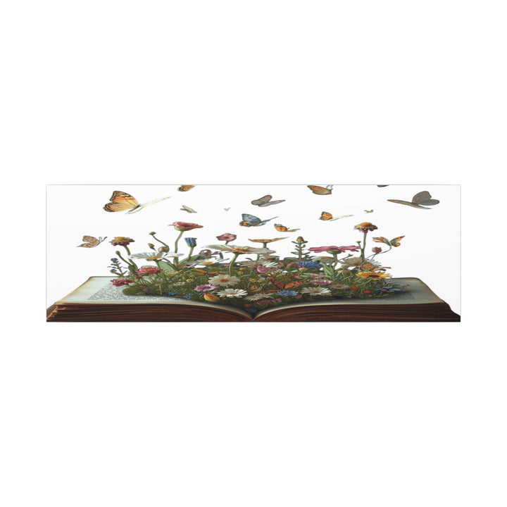 Magical Pop-Up Book Matte Canvas – Whimsical Wildflowers & Butterflies Art