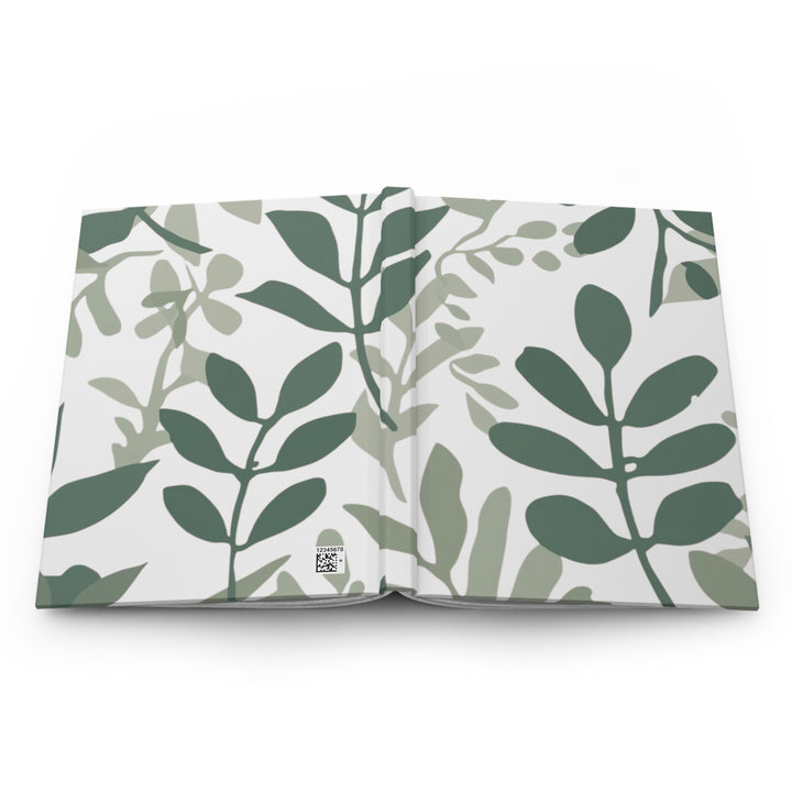 Matte Hardcover Journal – Modern Botanical Black, Customizable Nature Chic