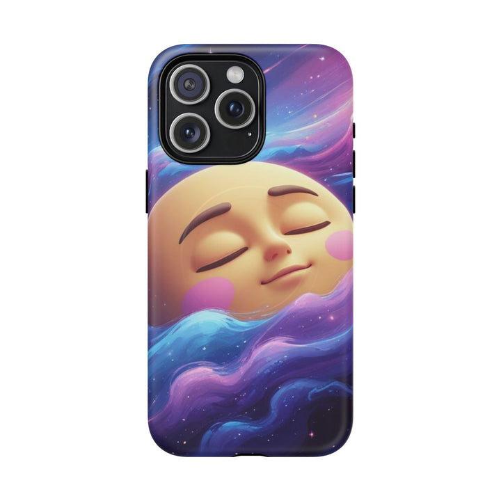 Tough Magnetic Galaxy Case – MagSafe Dual Layer, Cute Moon & Cosmic Vibes