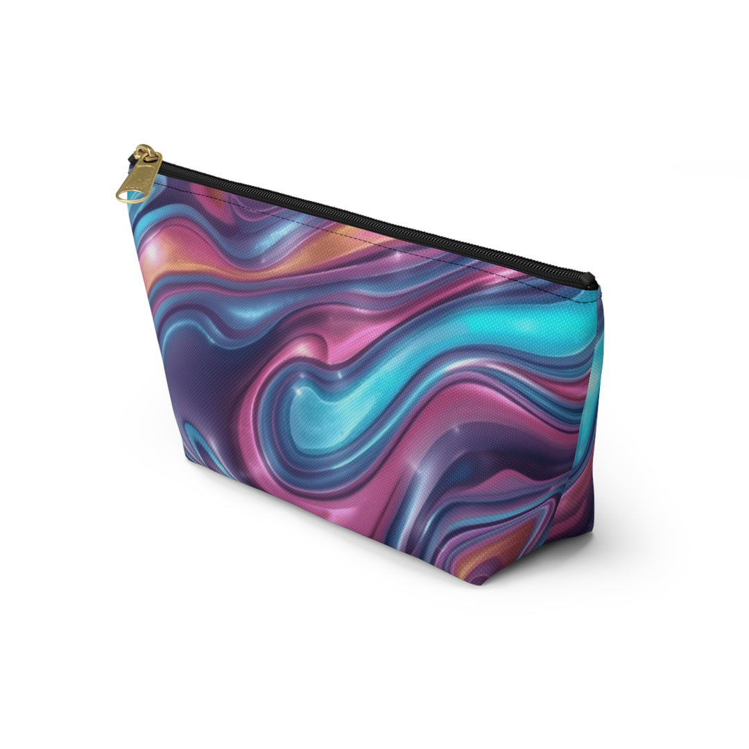 Chic Marble Swirl T-Bottom Accessory Pouch – Stylish, Durable Organizer