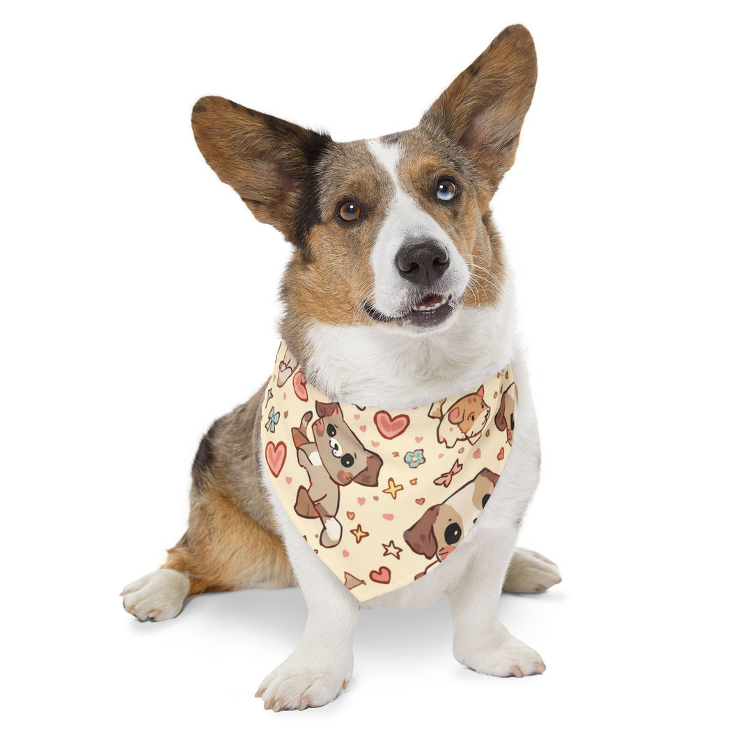 Cartoon Puppies & Kittens Pet Bandana Collar – Cute, Adjustable & Comfy