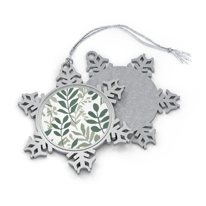Custom Pewter Snowflake Ornament – Handcrafted Botanical Leafy Design Gift