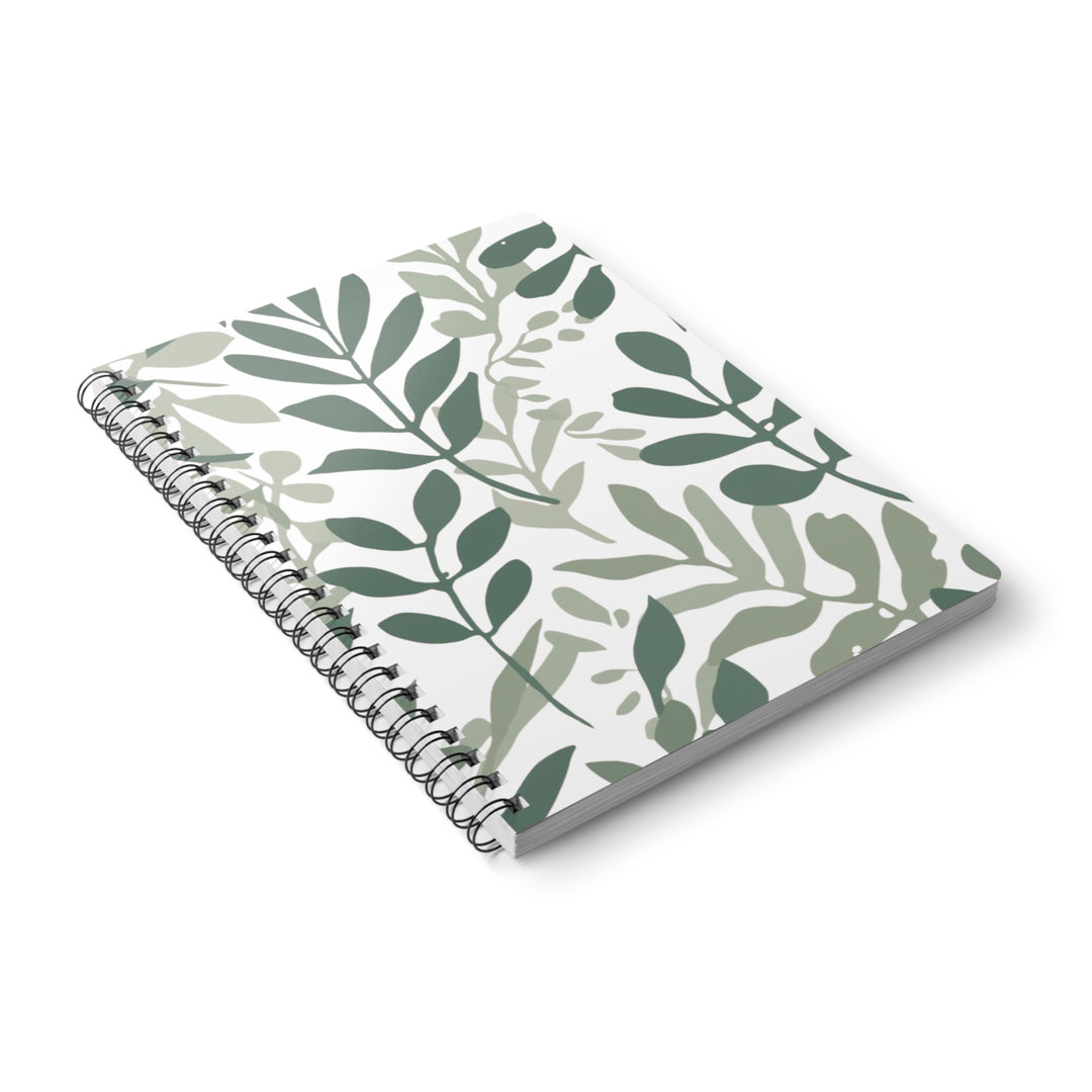 Wirobound A5 Softcover Notebook – Modern Botanical, Minimalist Stylish Binder