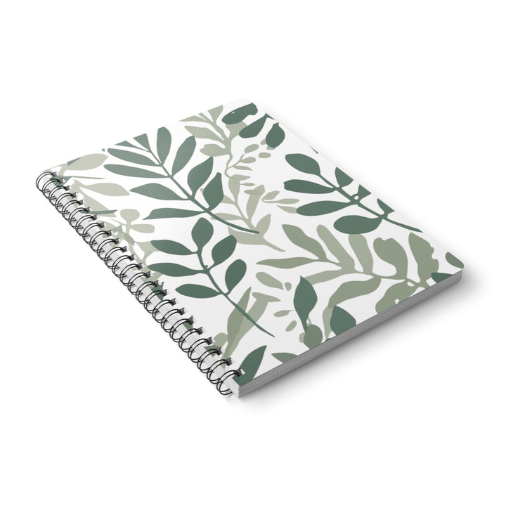 Wirobound A5 Softcover Notebook – Modern Botanical, Minimalist Stylish Binder