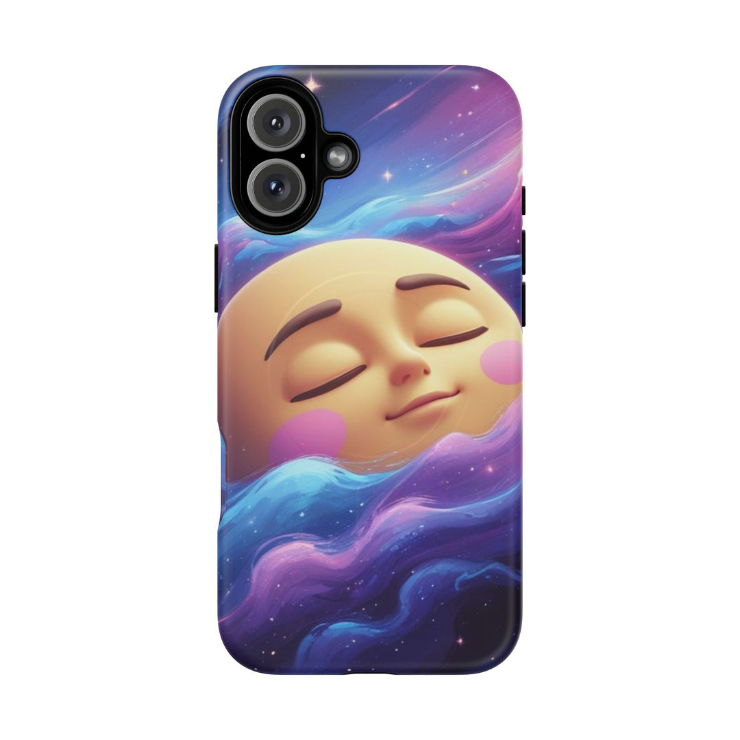 Tough Magnetic Galaxy Case – MagSafe Dual Layer, Cute Moon & Cosmic Vibes
