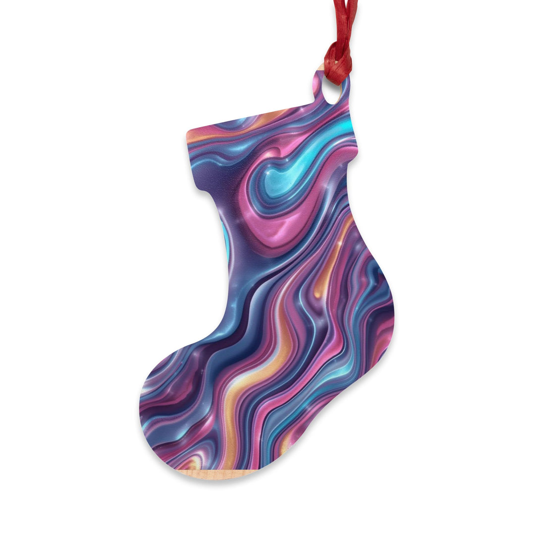 Handcrafted Wooden Ornaments – Abstract Swirl, Modern, Magnetic, Gift-Ready