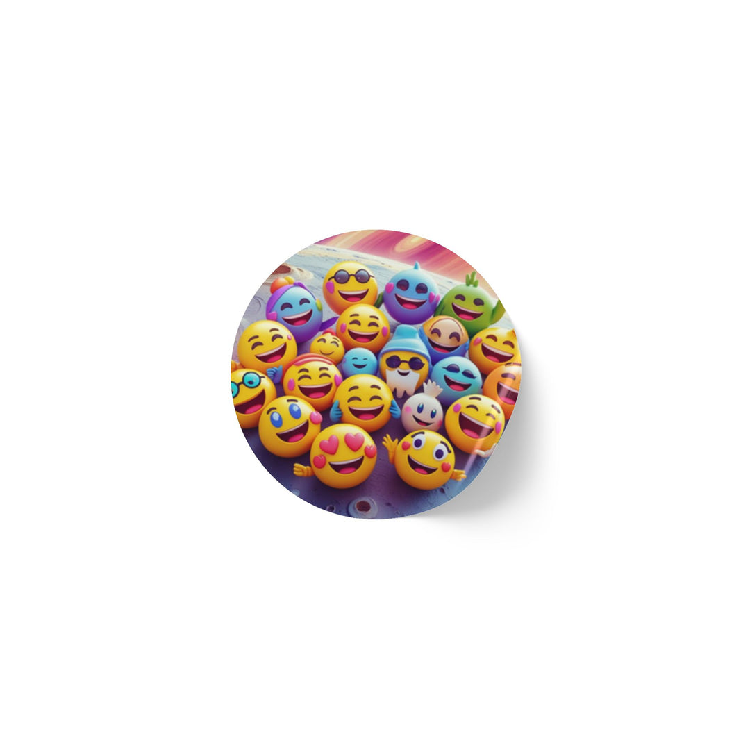 Fun Space Emoji Round Sticker Rolls – Durable Glossy Labels for Organization & Crafts